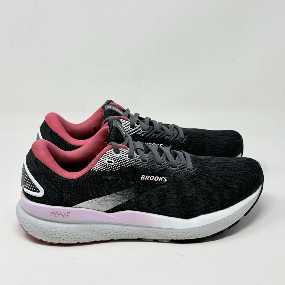 Brooks Ghost 16 Shoes Womens 9.5 M Black Raspberry Lightweight Running Sneakers